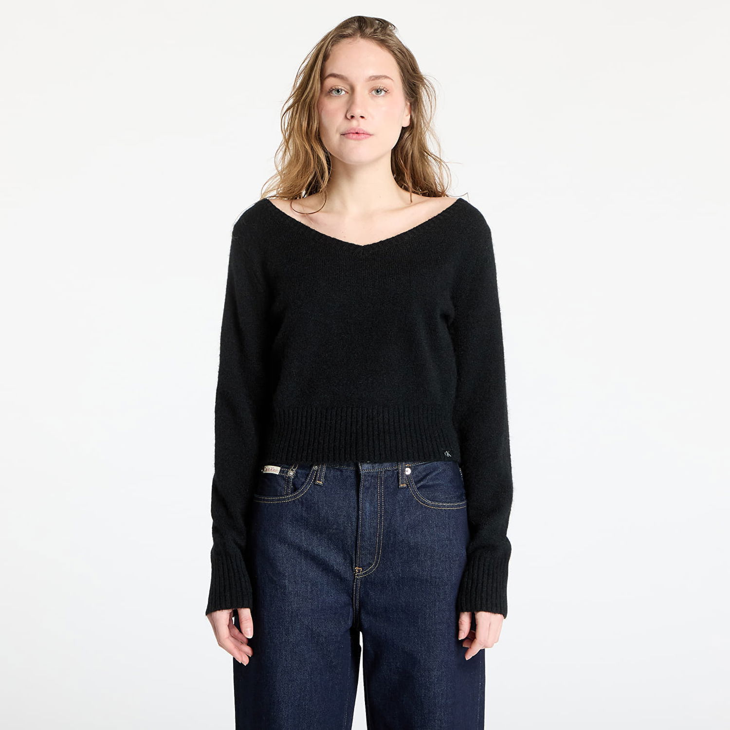 Villapaita CALVIN KLEIN Calvin Klein Jeans Fluffy Yarn V-Neck Sweater Musta | J20J224801 BEH, 0