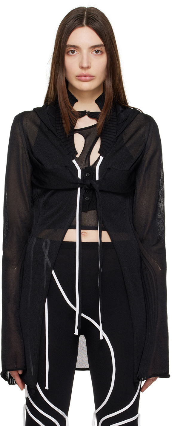 Villapaita Ottolinger Ottolinger Hooded Sheer Cardigan Musta | 705401