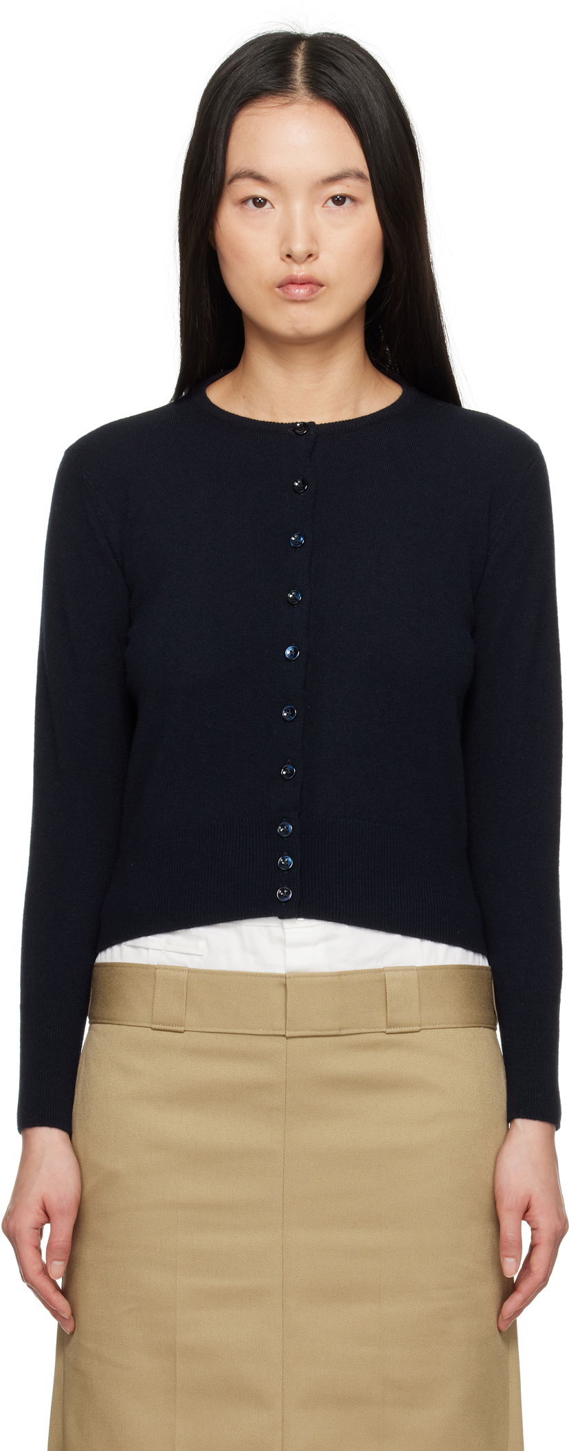 Villapaita Maison Margiela Maison Margiela Wool Knit Cardigan Tummansininen | S51HP0016 M13090