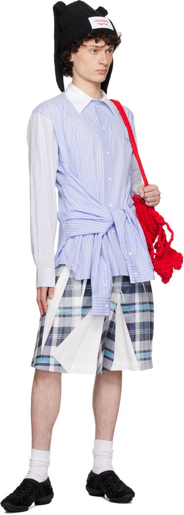 Paita Charles Jeffrey Loverboy Charles Jeffrey LOVERBOY Hug Tie-Front Striped Shirt Sininen | 54070302, 4