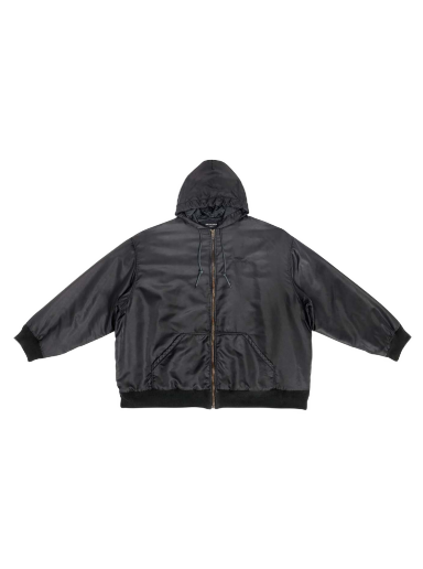 Huppari Balenciaga 3B Sports Icon Padded Zip-Up Hoodie Musta | 698867TMO131000