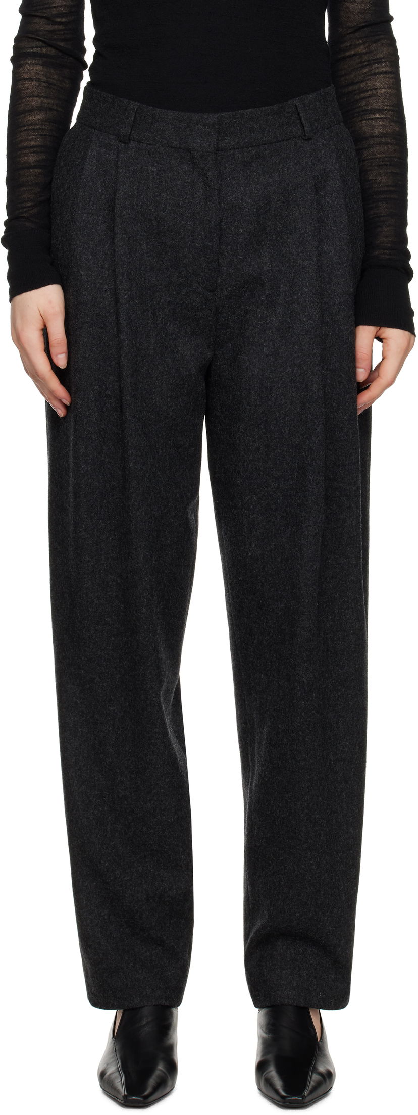 Housut TOTEME TOTEME Double-Pleated Tailored Trousers Harmaa | 251-WRB847-FB0024
