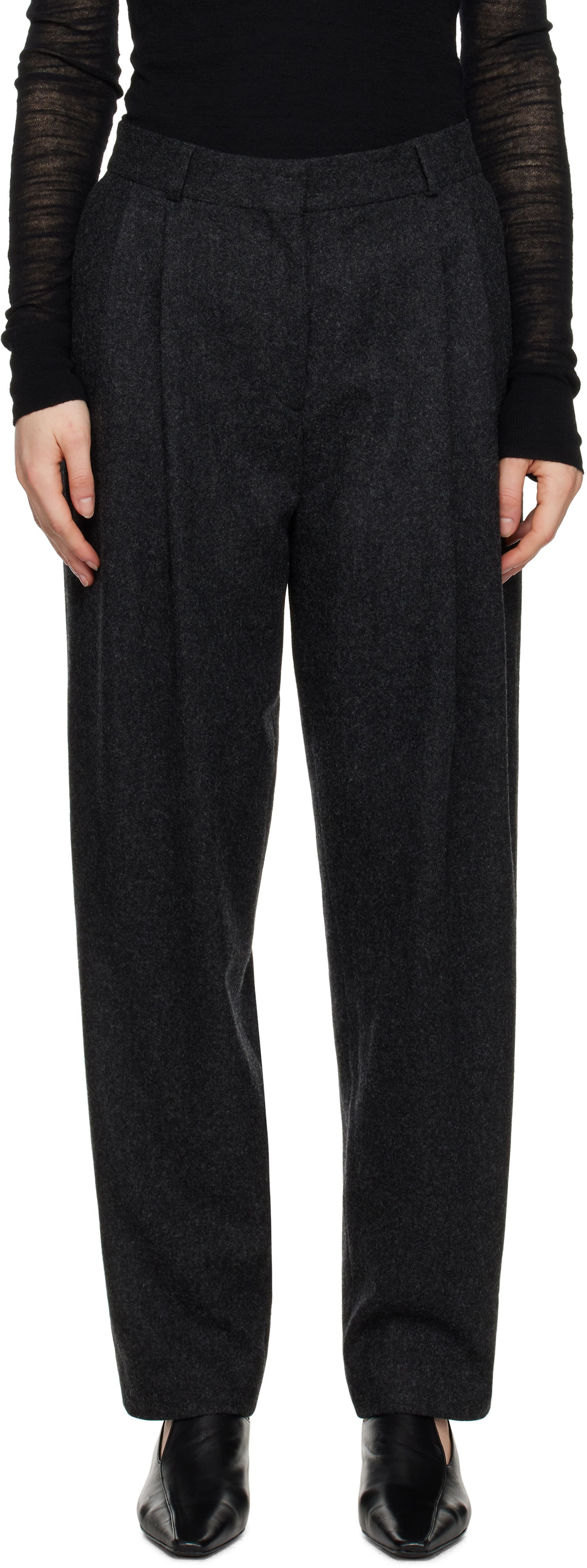 Housut TOTEME TOTEME Double-Pleated Tailored Trousers Harmaa | 251-WRB847-FB0024, 0