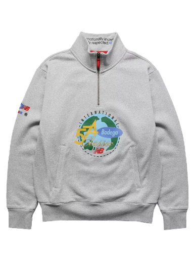 Huppari New Balance x Bodega Quarter Zip Sweatshirt Harmaa | MT13540AG