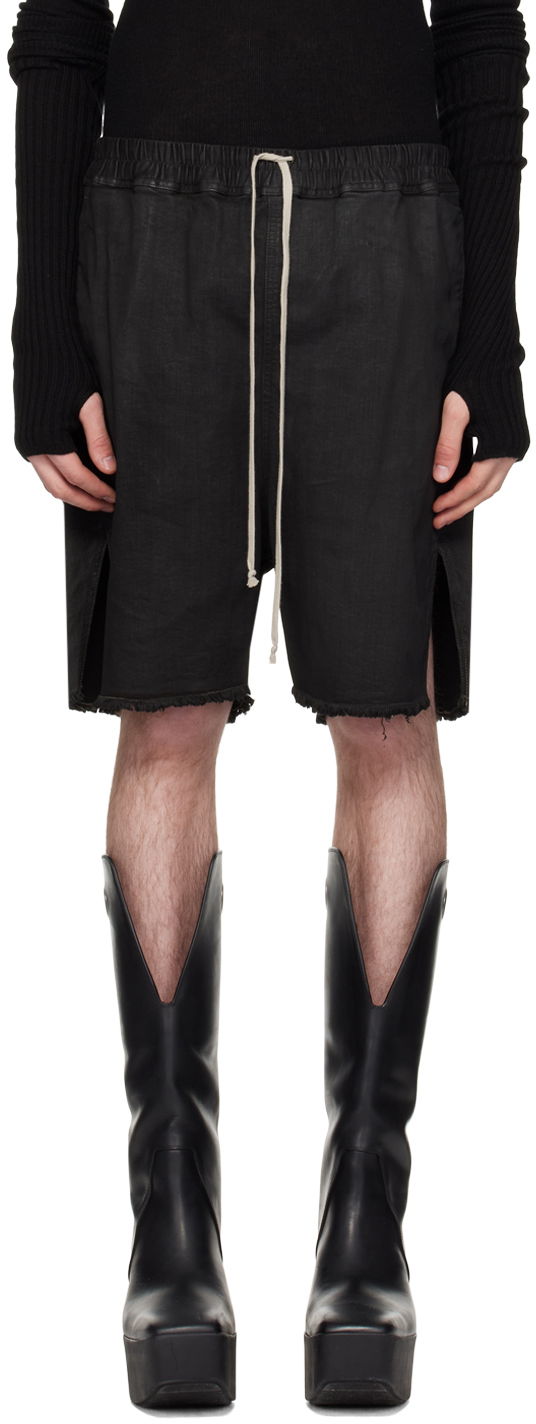 Shortsit Rick Owens Rick Owens Waxed Denim Shorts Musta | RR01D3310 SBW