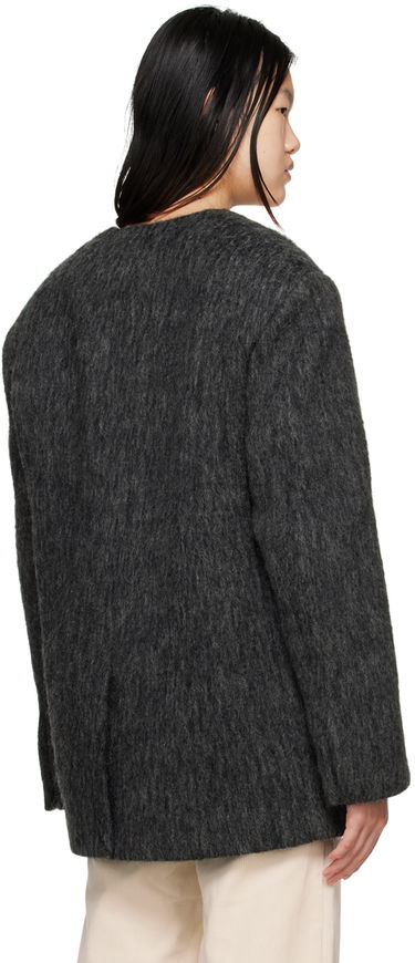Takki We11done We11done Y-Neck Fuzzy Jacket Harmaa | WD-JK3-22-020-W-DG, 2