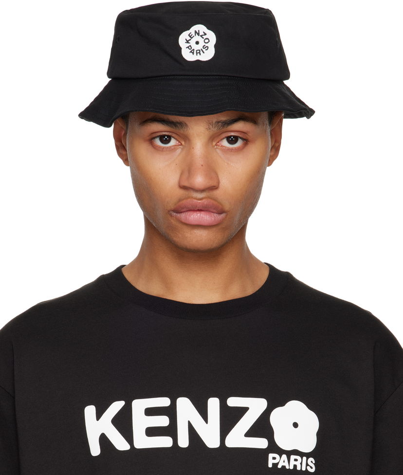 Huppari KENZO Logo Patch Bucket Hat Musta | FF58AC414F34