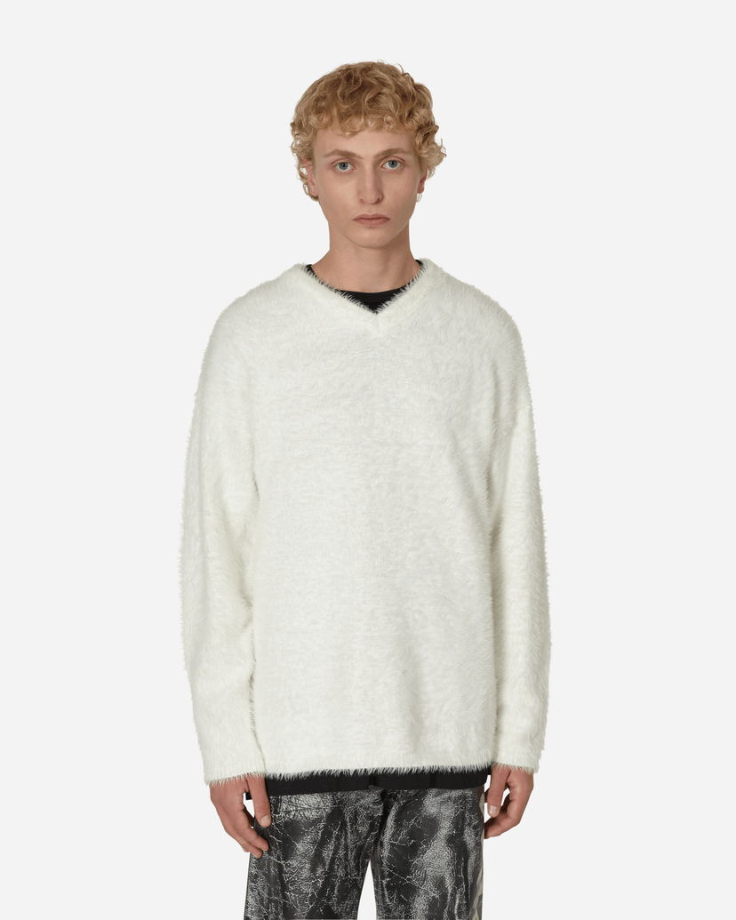 Villapaita ERL V-Neck Fuzzy Sweater Valkoinen | ERL05N010 1