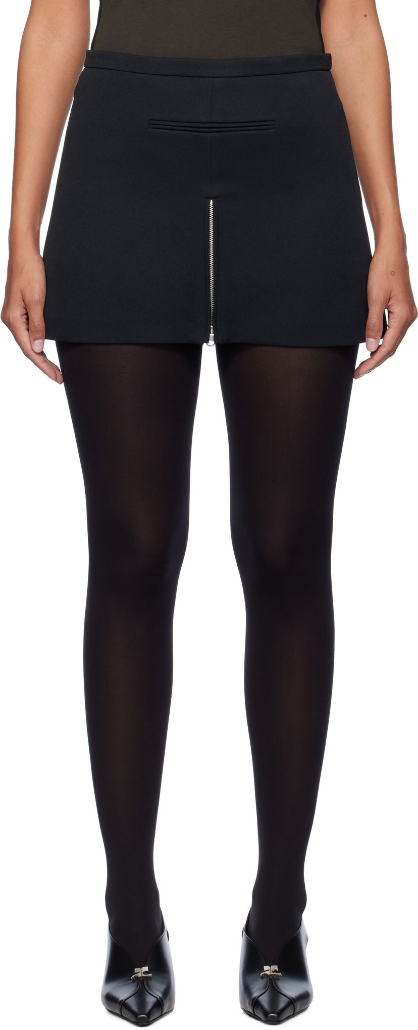 Hame Courrèges Courrèges Zipped Twill Miniskirt Musta | 324CJU180PL0007