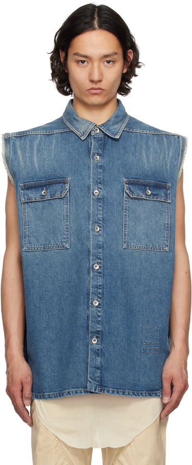 Paita Rick Owens Rick Owens DRKSHDW Hollywood Jumbo Denim Sleeveless Overshirt Sininen | DU01E3764 DWB, 0