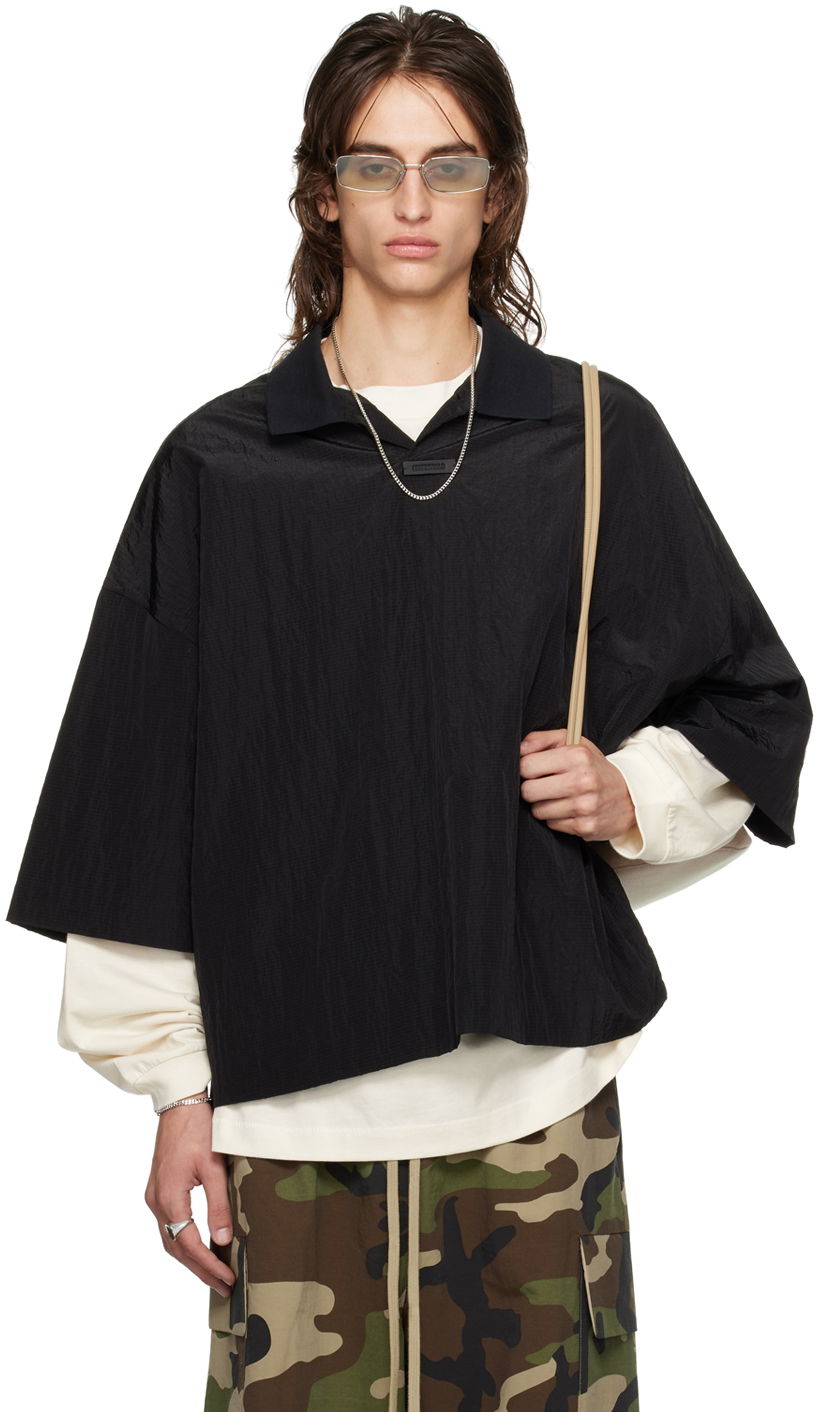 Poolopaita Fear of God ESSENTIALS Logo Patch Polo Musta | 186BT244120F