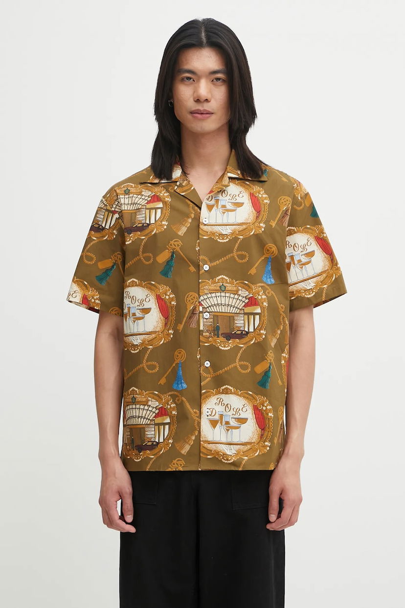 Paita Drôle de Monsieur Drôle de Monsieur La Chemise Grand HUtel Regular Fit Shirt Ruskea | H.SH228.LI010