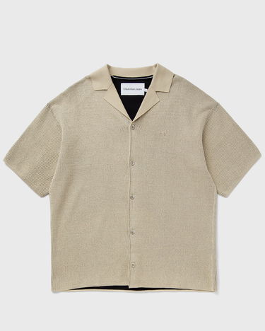 Villapaita CALVIN KLEIN SS TEXTURE SWEATER CAMP COLLAR Beige | J30J325675RAE, 0
