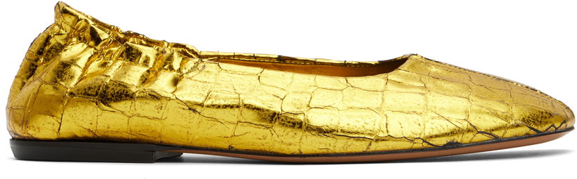 Mekko Dries Van Noten Dries Van Noten Metallic Ballerina Flats Keltainen | WS251-1376-208