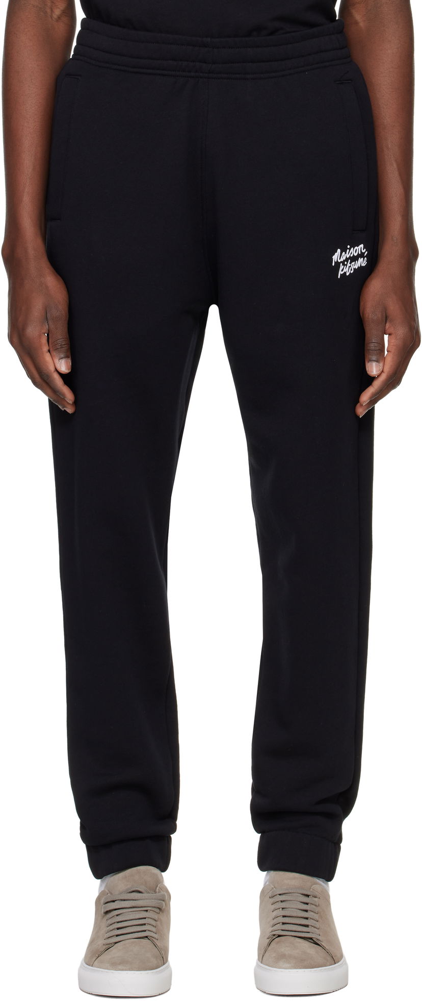 Verryttelyhousut MAISON KITSUNÉ Maison Kitsuné Handwriting Comfort Sweatpants Musta | NM01124KM0321