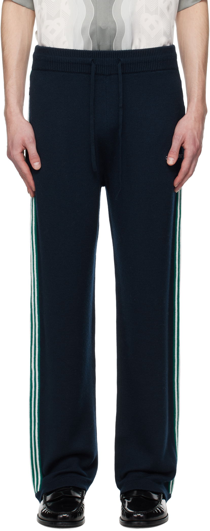 Verryttelyhousut Casablanca Casablanca Knit Tennis Sweatpants Tummansininen | MPS25-KW-847-01