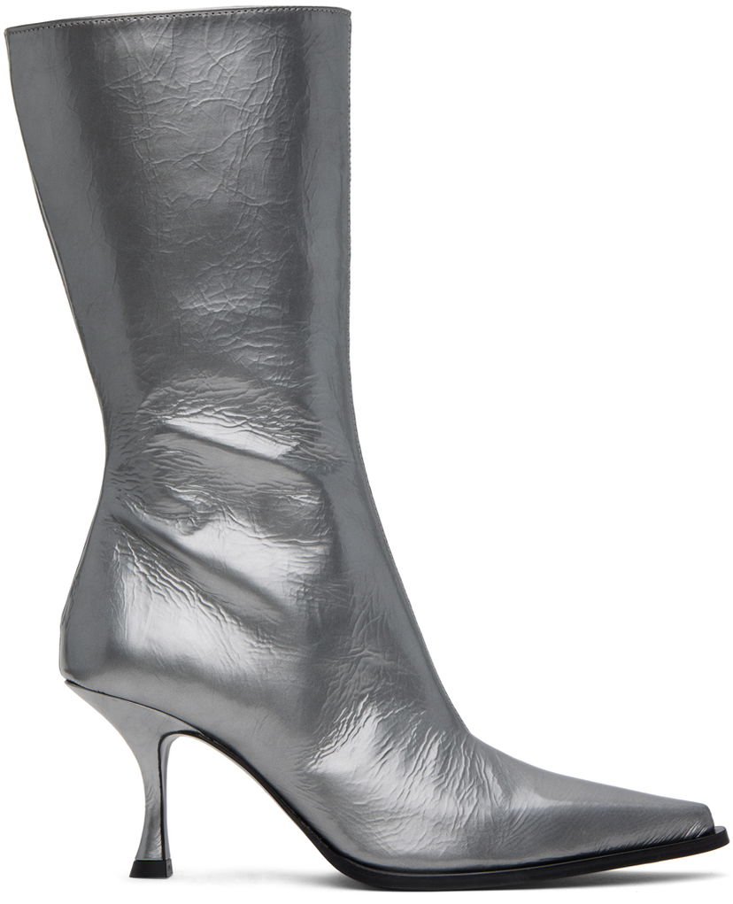 Tennarit ja kengät Acne Studios Silver Leather Heel Boots Metallinen | AD0657-