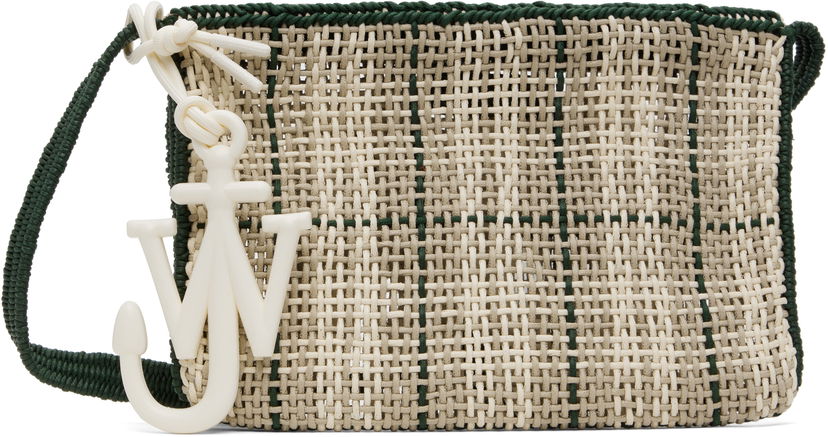 Käsilaukku JW Anderson JW Anderson Checked Market Bag with Anchor Charm Beige | HB0720-FA0305