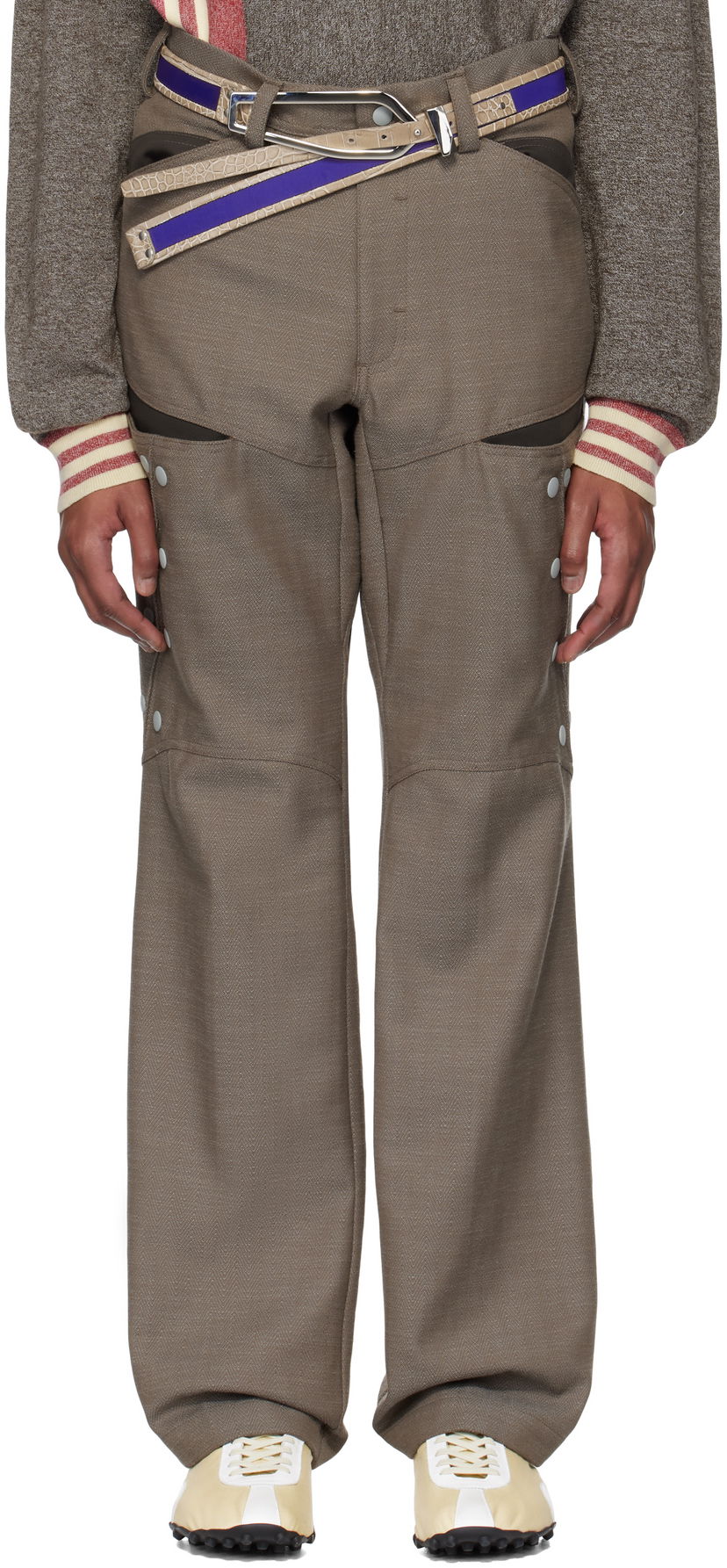 Housut KIKO KOSTADINOV Kiko Kostadinov Inex Snap Trousers Ruskea | KKSS25T09-34