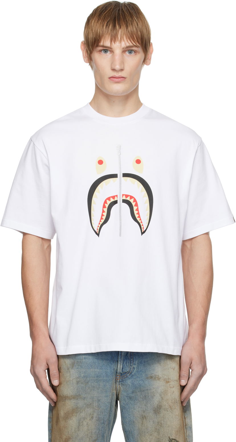 T-paita BAPE Shark Graphic T-Shirt Valkoinen | 001TEK701305M