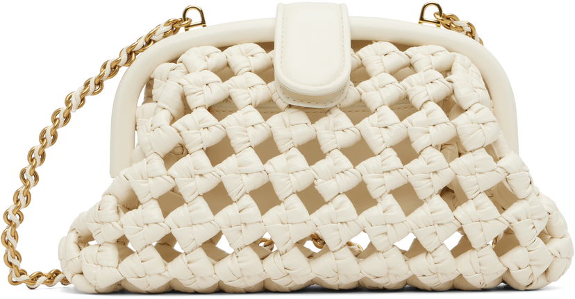 Käsilaukku Bottega Veneta Bottega Veneta Small Lauren Woven Leather Bag Valkoinen | 832888 V5N30