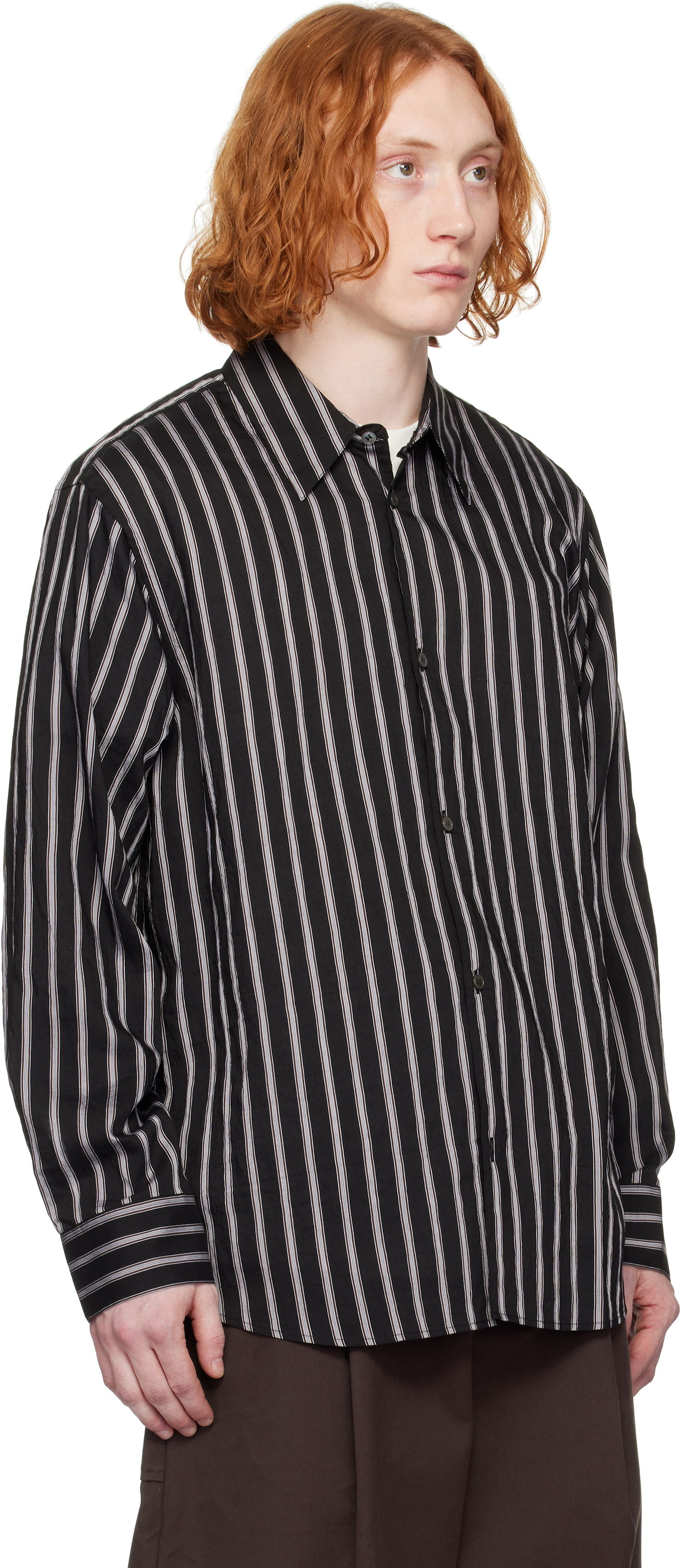 Paita Studio Nicholson Studio Nicholson Striped Button-Down Shirt Musta | VIEW SNM - 1126, 1