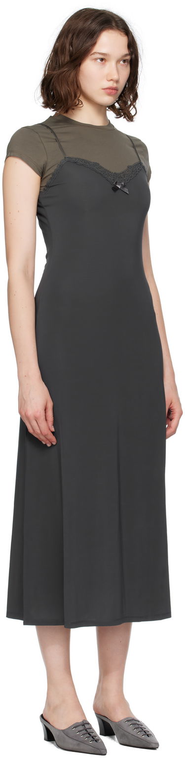 Mekko Acne Studios Acne Studios Layered Jersey Midi Dress Harmaa | A20796-, 1
