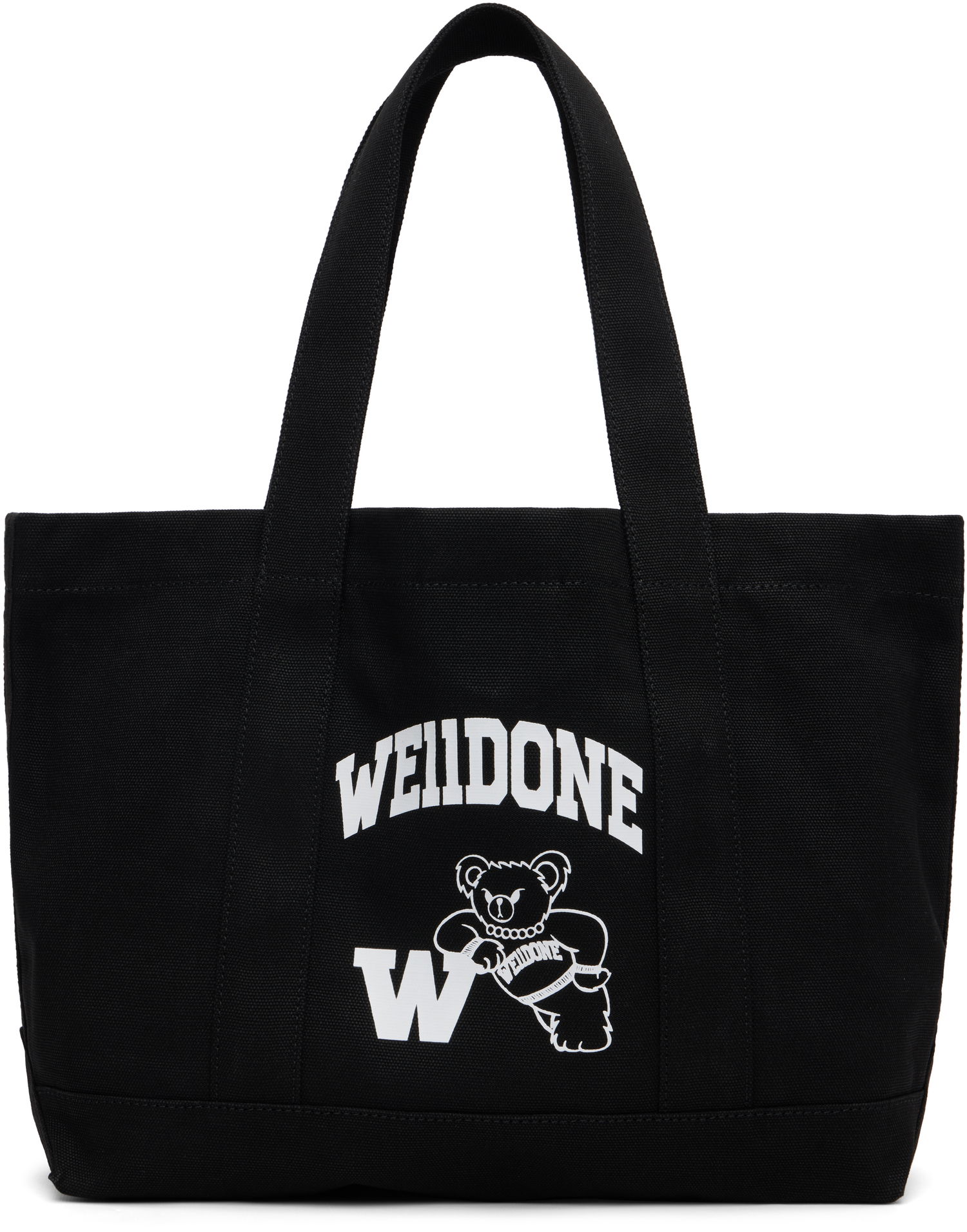 Kangaskassi We11done We11done Varsity Canvas Tote Musta | WD-AB2-25-481-U-BK, 0