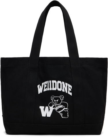 Kangaskassi We11done We11done Varsity Canvas Tote Musta | WD-AB2-25-481-U-BK, 0