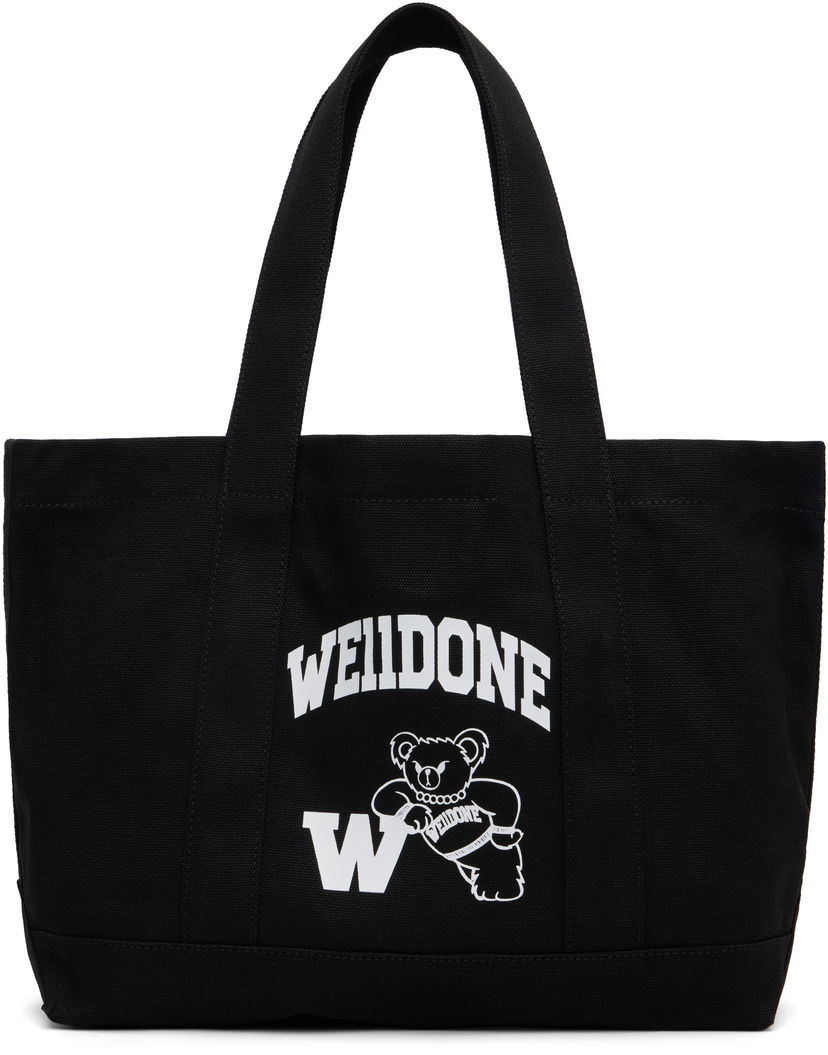 Kangaskassi We11done We11done Varsity Canvas Tote Musta | WD-AB2-25-481-U-BK