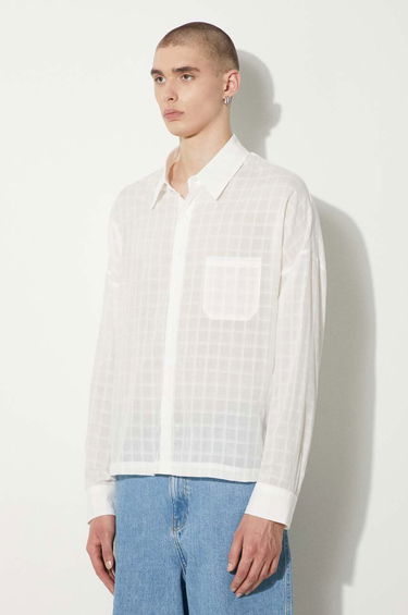 Paita Stampd STAMPD Cropped Oversized Buttondown Shirt Valkoinen | SLA.M3320BD.WHT, 3