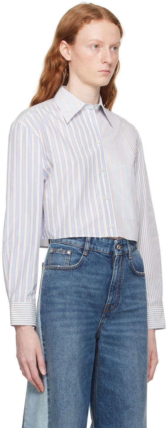 Paita Stella McCartney Stella McCartney Striped Cropped Shirt Sininen | 6200553CJ303, 1