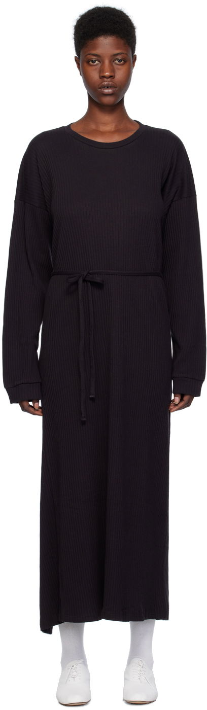 Mekko Baserange Kaftan Midi Dress Musta | DRSH-RIB-000