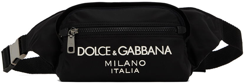 Vyötärölaukku Dolce & Gabbana Black Rubberized Pouch Musta | BM2218AG182