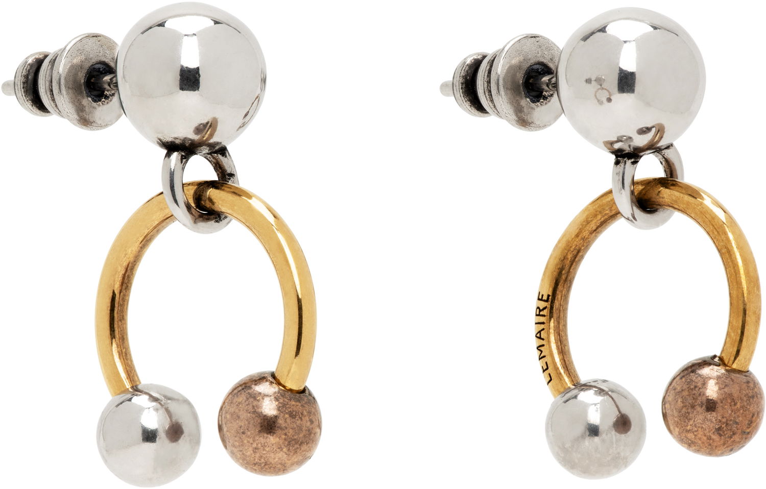 Korvakorut LEMAIRE Lemaire Rattle Drop Earrings Metallinen | JW0074 LO036, 1