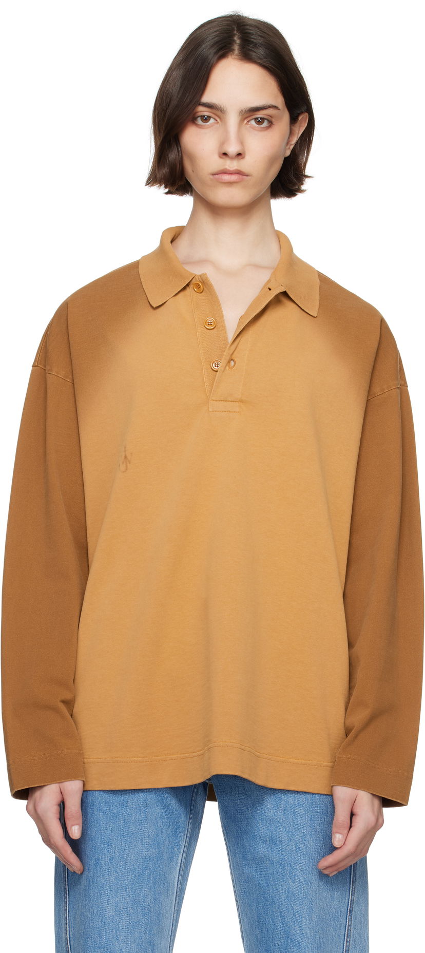 Villapaita JW Anderson JW Anderson Long Sleeve Rugby Polo Ruskea | JO0268-PG1755