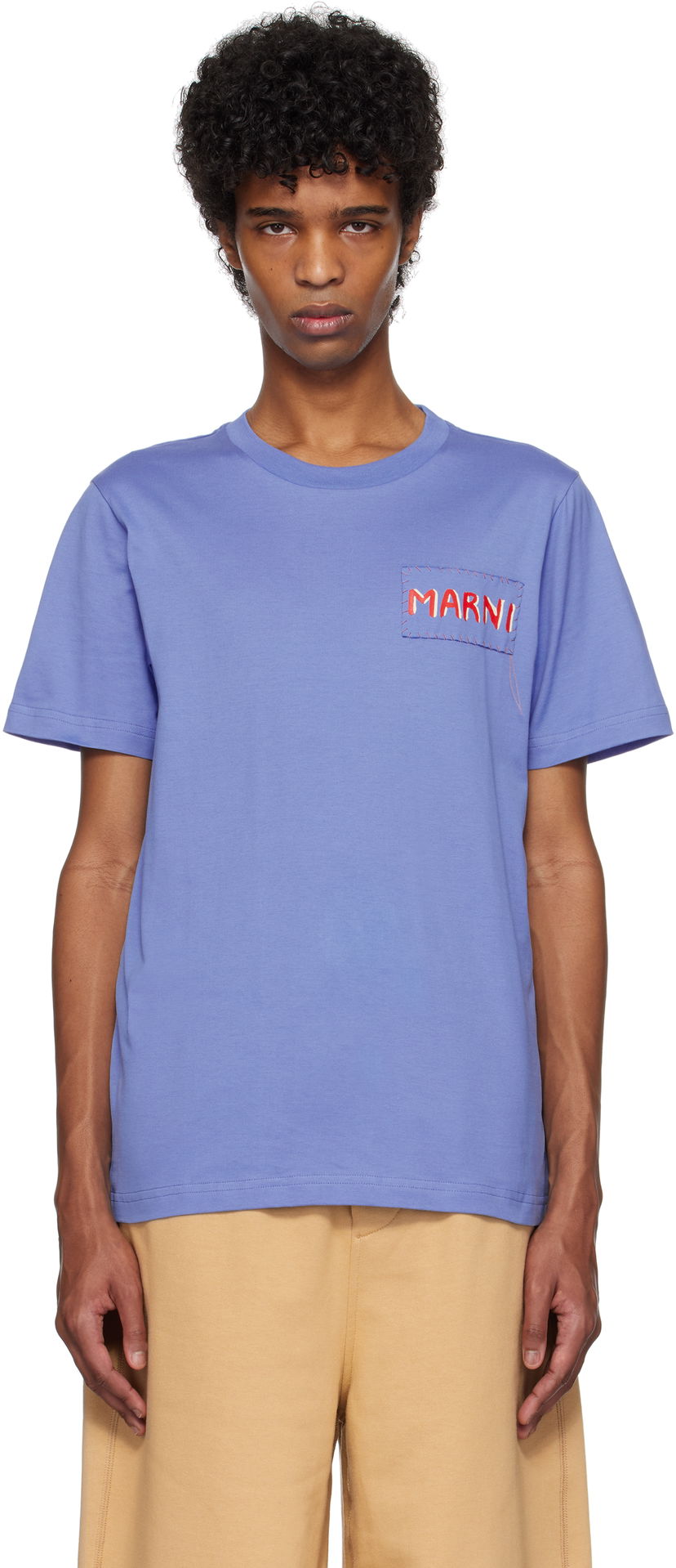 T-paita Marni Marni Logo Patch T-Shirt Violetti | HUMU0198X0 UTC446