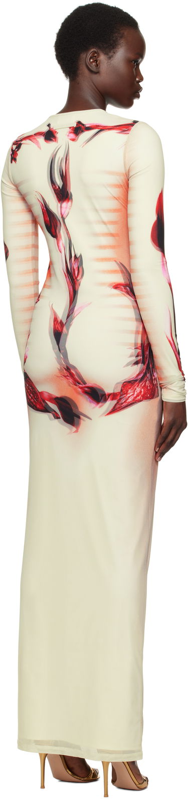 Mekko Jean Paul Gaultier Jean Paul Gaultier 'The Flower Body Morphing Marinière' Maxi Dress Beige | 25/33-F-RO371-T581-422030, 2