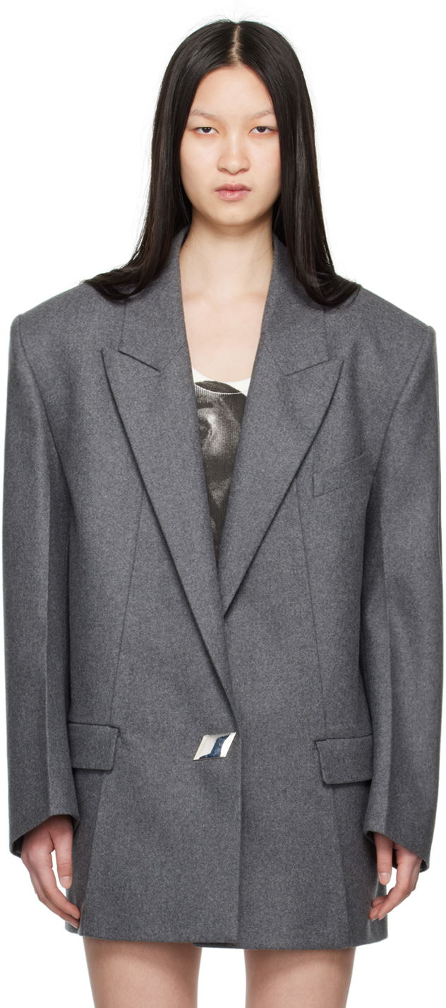 Takit The Attico Attico Peaked Lapel Blazer Harmaa | 248WCG65 W055