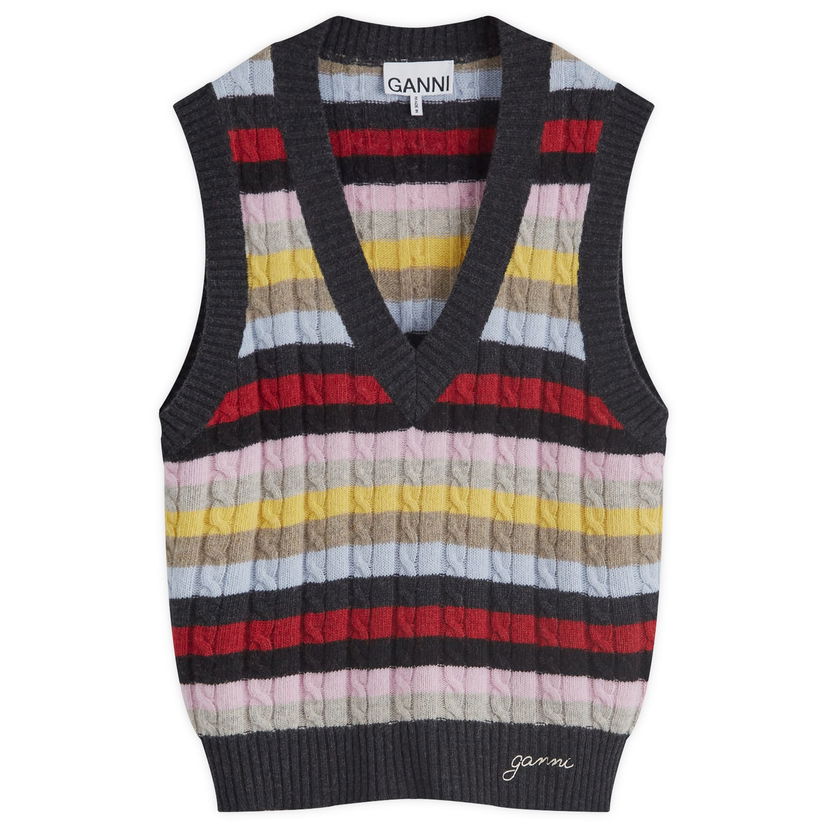 Villapaita GANNI Logo Wool Mix Vest Monivärinen | K2286-MULTI