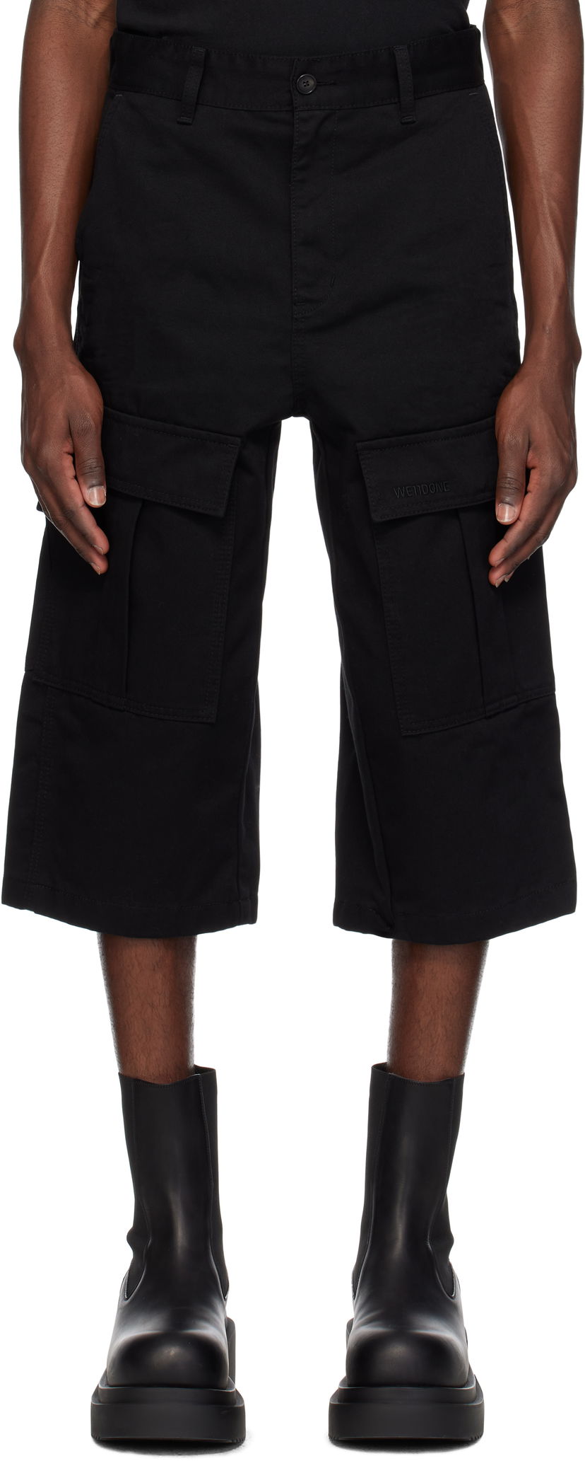 Shortsit We11done We11done Chino Cargo Shorts Musta | WD-PT0-25-226-M-BK