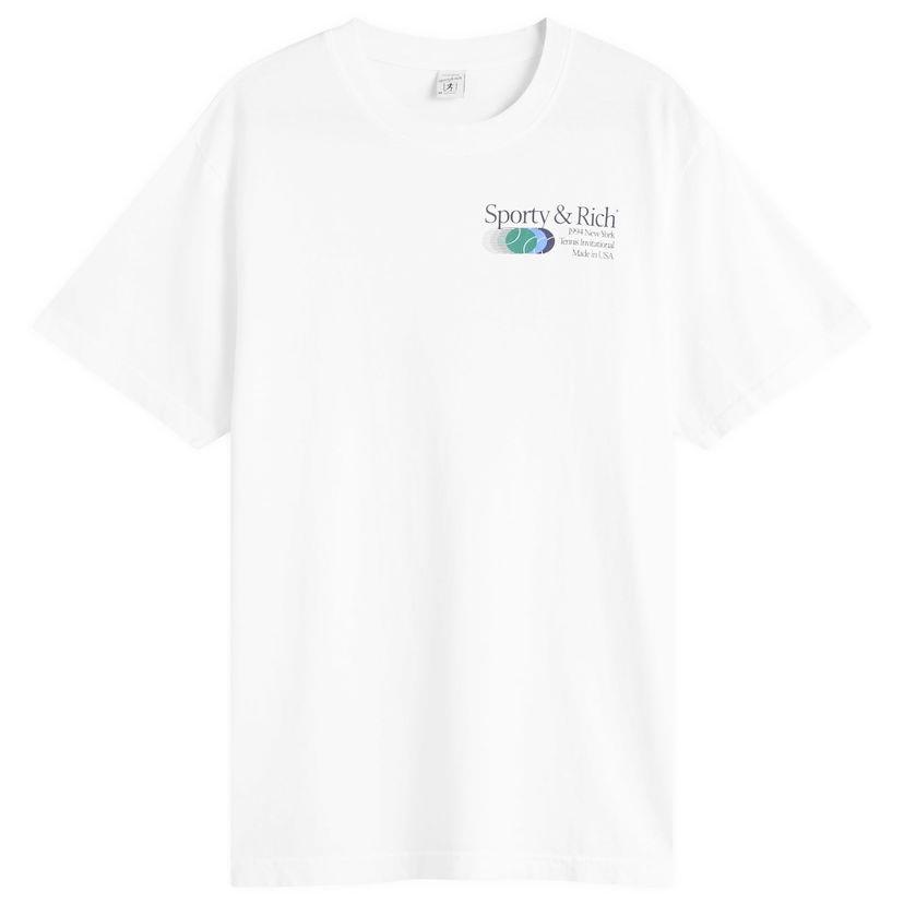 T-paita Sporty & Rich Sporty & Rich Invitational T-Shirt, Size Large Valkoinen | TO043621168WH01