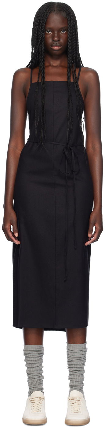 Mekko Baserange Yumi Apron Midi Dress Musta | DRYU-WS-000