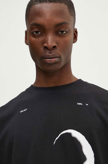 T-paita HELIOT EMIL Abstract Portrait Print T-Shirt Musta | HE.M.09.041.C07, 6