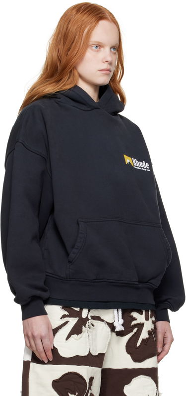 Huppari Rhude Rhude International Racing Logo Hoodie Musta | RHPF25HO07012, 4