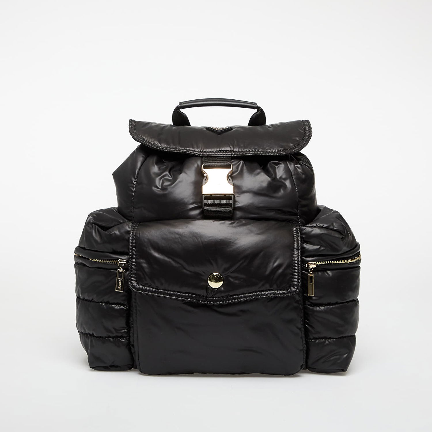 Reppu GUESS Nylon Padded Flap Backpack with Gold Hardware Musta | V5BZ13WF820-JBLK, 0