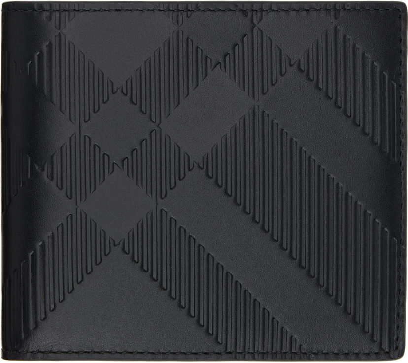 Lompakko Burberry Embossed Check Bifold Coin Wallet Musta | 8103992