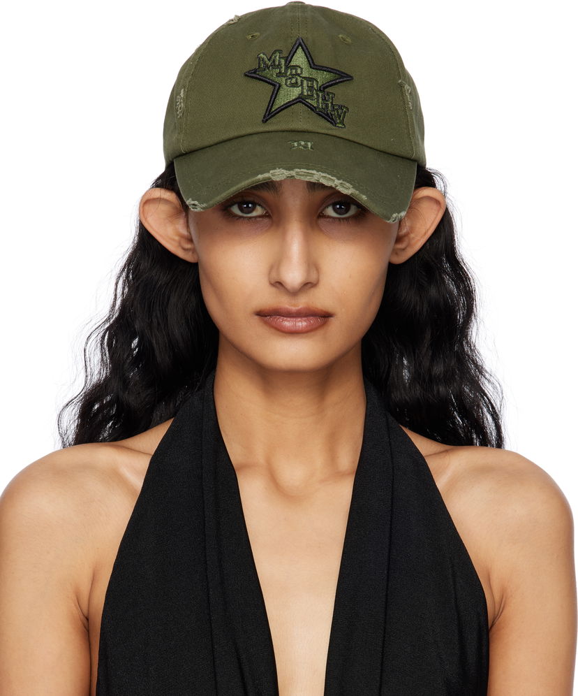Korkki MISBHV MISBHV Military Star Distressed Baseball Cap Vihreä | 250A506