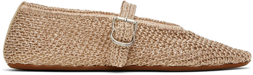 Mekko Alaïa ALAÏA Open Knit Ballerina Flats Beige | AA3A029TK047