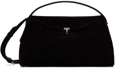 Käsilaukku TOTEME TOTEME T-Lock Top Handle Suede Shoulder Bag Musta | 234-WAL961-LE0004, 0